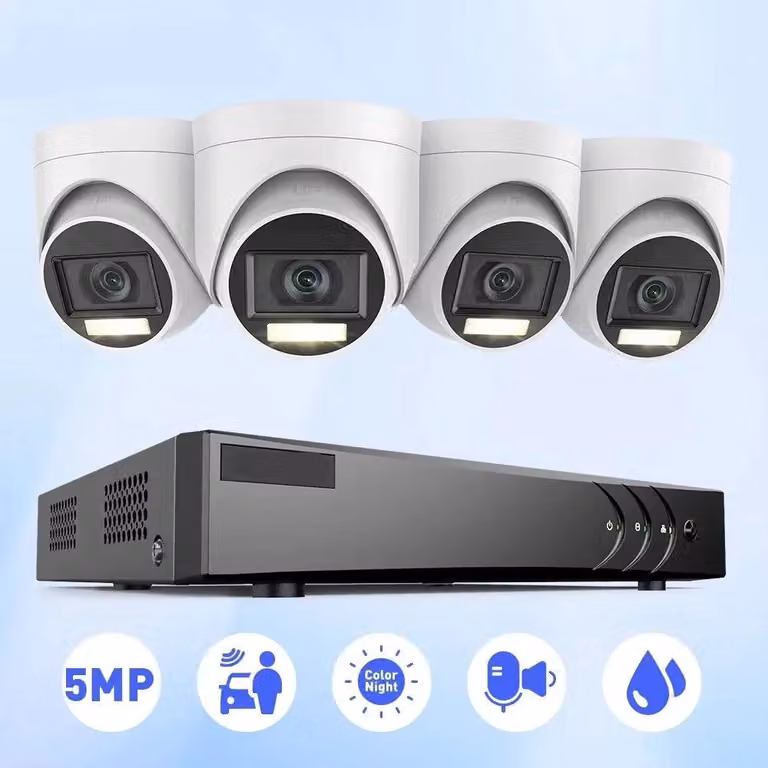 Sistema di videosorveglianza - Telecamere di sicurezza - Telecamera - 8 canali - Cupola impermeabile