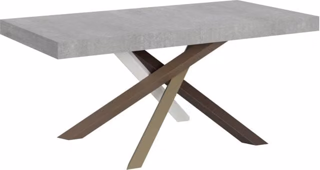 Tavolo Allungabile Volantis GIORDANOSHOP in Cemento Grigio con Telaio in Metallo L: 200-304 cm, P: 90 cm, H: 77 cm