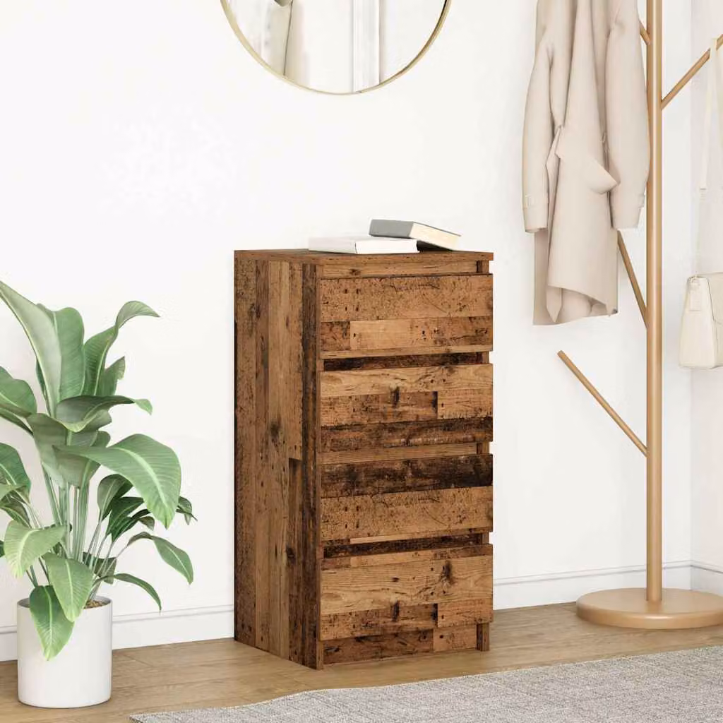 vidaXL Credenza in Legno Antico Marrone L: 37,5 cm, P: 35 cm, H: 76 cm