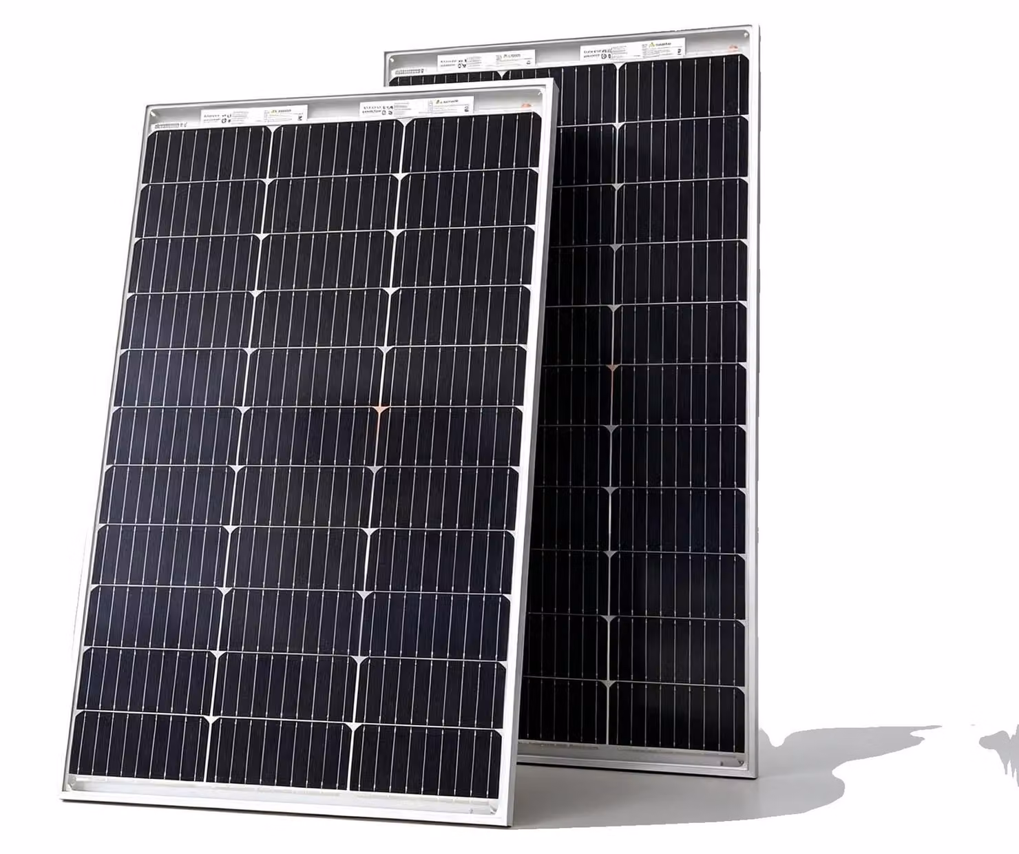 Pannelli solari, design bifacciale, alta efficienza, 2 pannelli bifacciali da 100W