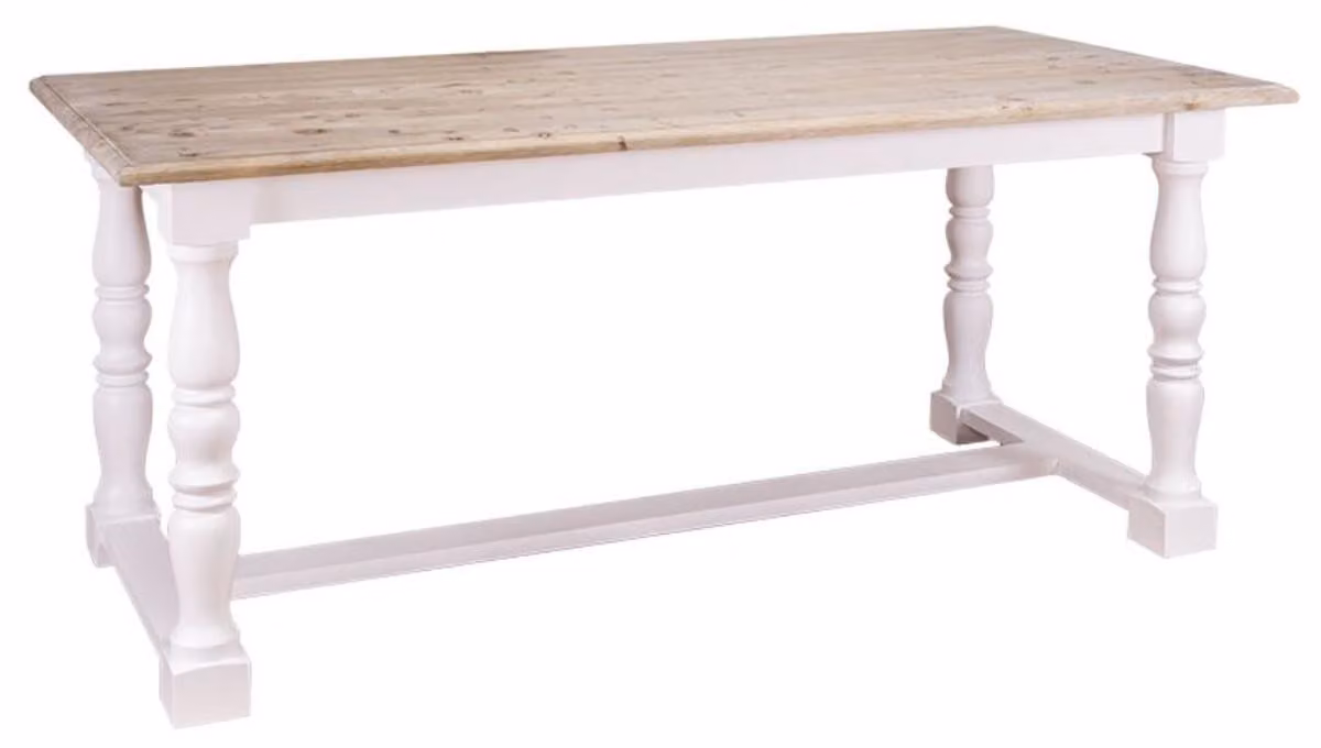 Casa Padrino tavolo da pranzo in stile country colori naturali / bianco 180 x 90 x h. 78 cm - Mobili per sala da pranzo in stile country