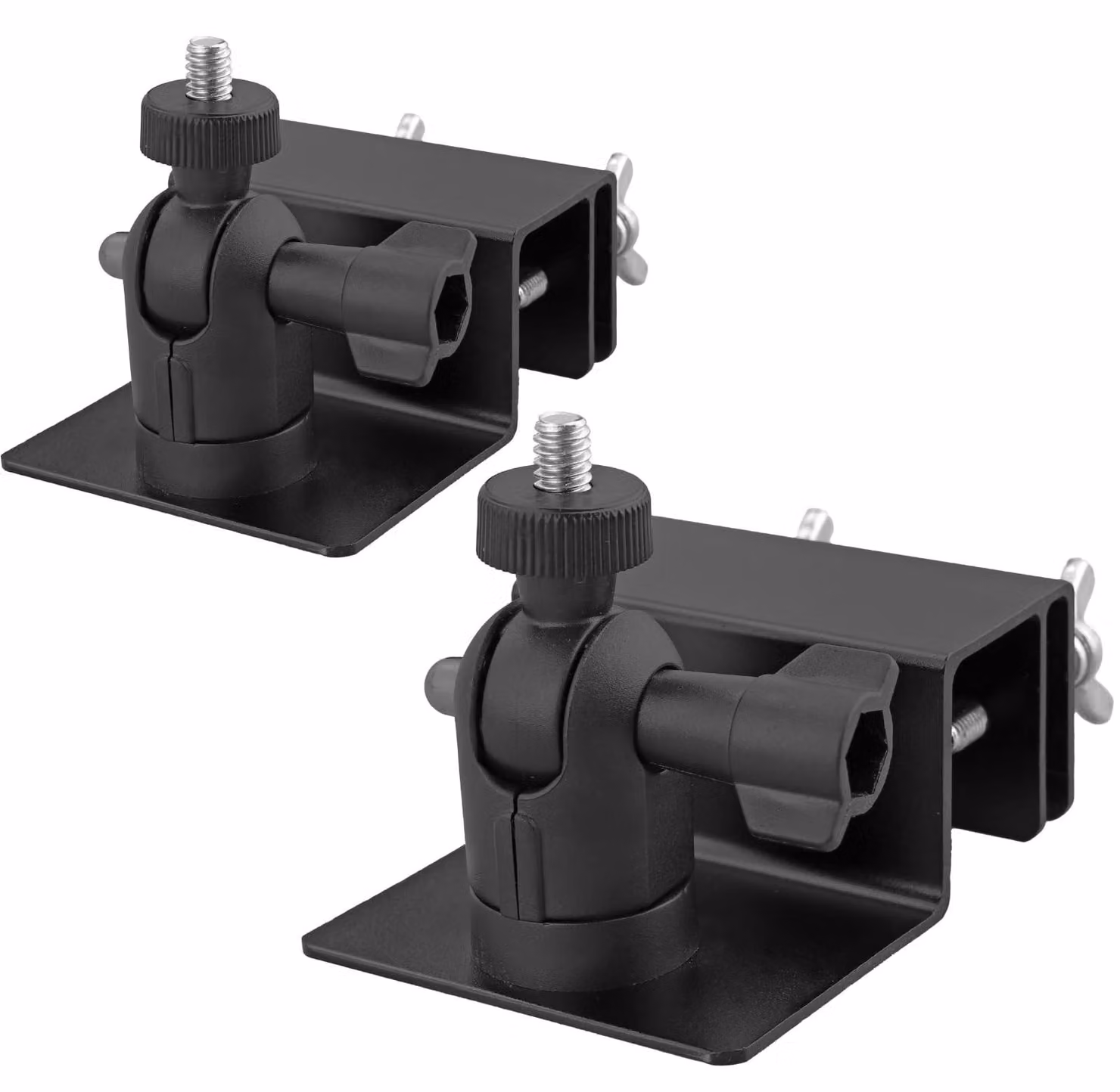 Supporti per grondaie in alluminio, confezione da 2, colore nero, con viti 1/4"-20