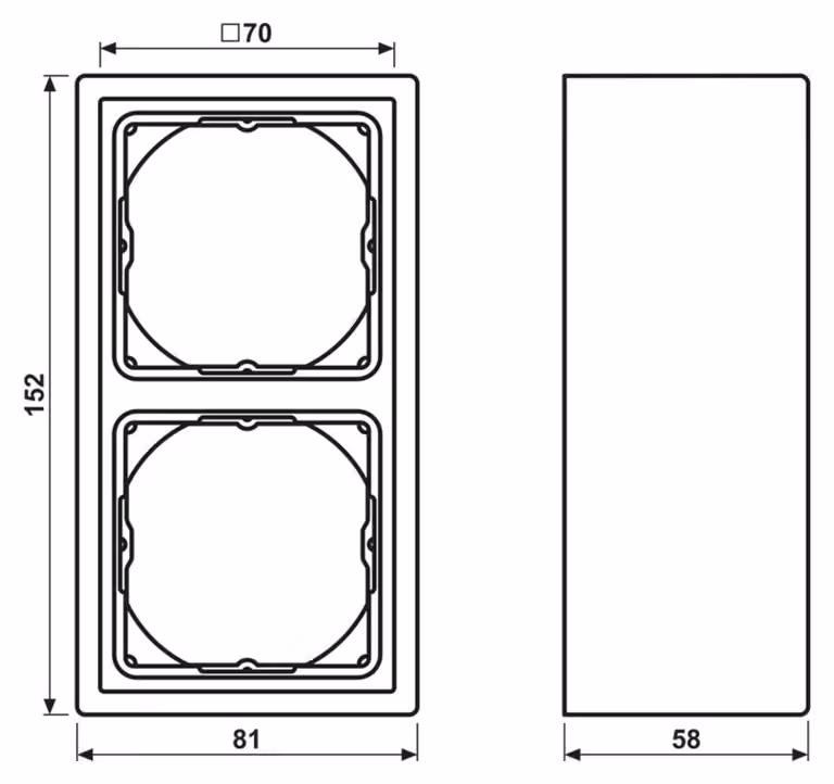 Jung LS982HBFWW Telaio a 2 ingressi LS 990 Altezza di installazione 28 mm (LS982HBFWW)