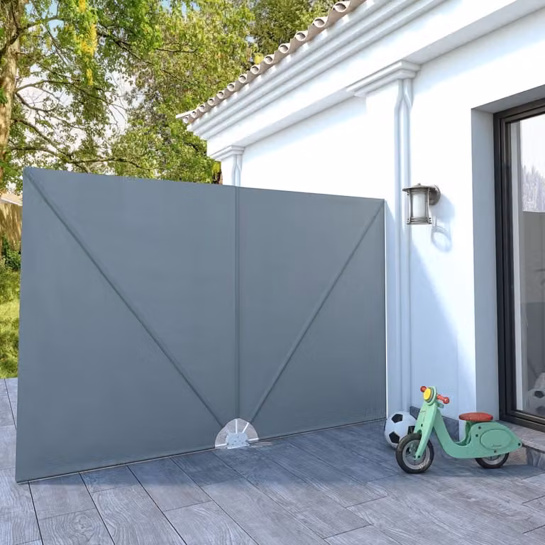 The Living Store Scaffale laterale pieghevole grigio 300×200 cm