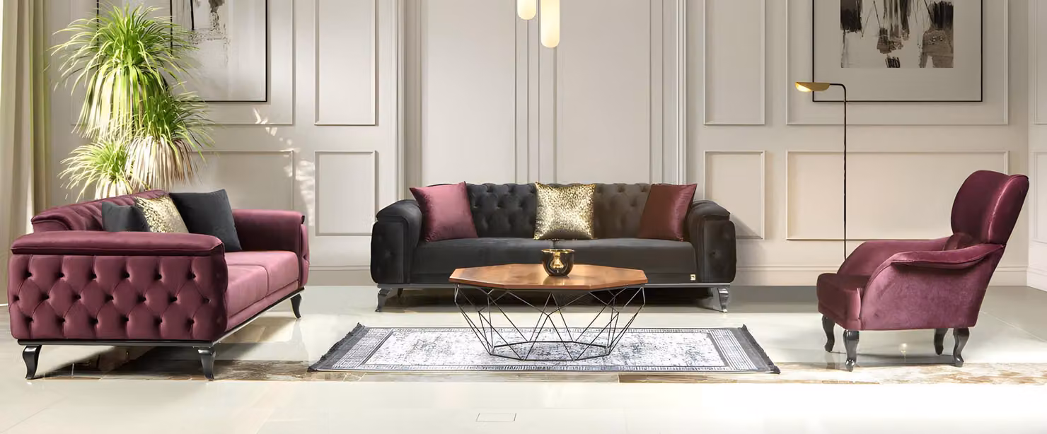 Sofagarnitur Italienischer Stil Sitzgarnitur Wohnlandschaft Sofa Couch 3+3+1