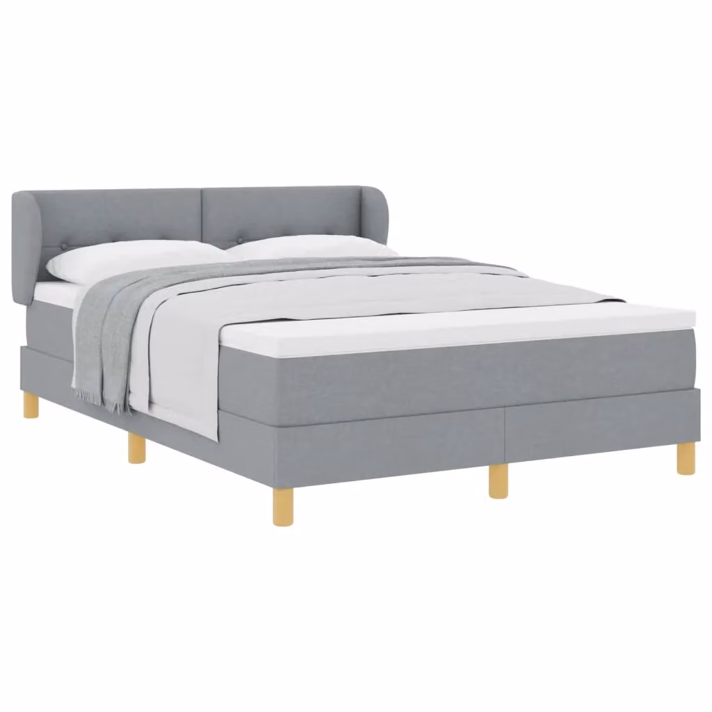Letto a molle con testiera vidaXL in tessuto grigio, L/P/H: 160 x 200 x 163 cm – 2