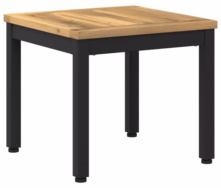 Tavolino da caffè bianco e nero, dimensioni 40 x 40,5 x 36 cm, realizzato in legno massello di acacia