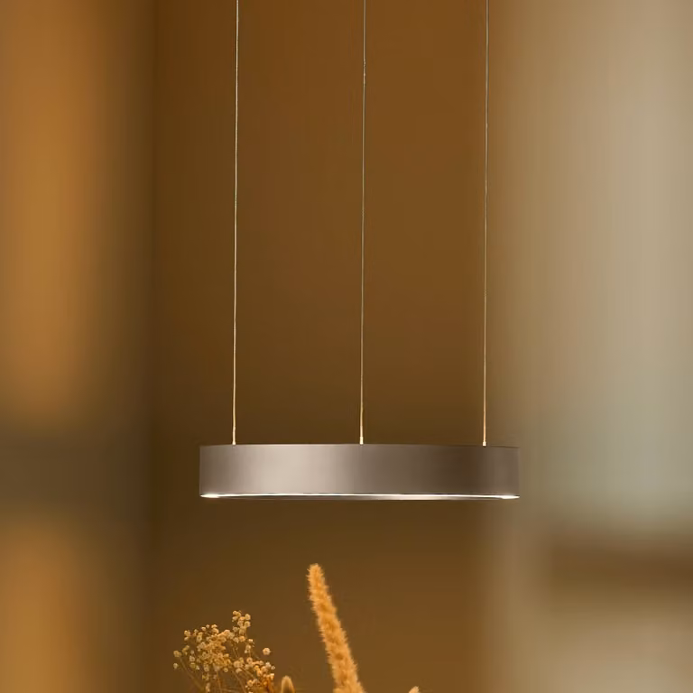 LOOM DESIGN Lampada a sospensione Velora, dimmerabile, Crema / Ambra, Soggiorno / Sala da pranzo, Alluminio, Moderno, Lampada a sospensione