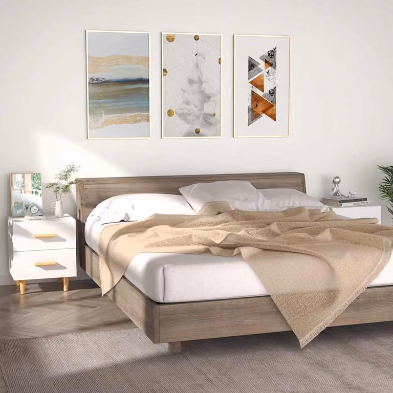 Set di 2 comodini vidaXL bianchi in stile scandinavo L/P/H: 40 x 35 x 47,5 cm