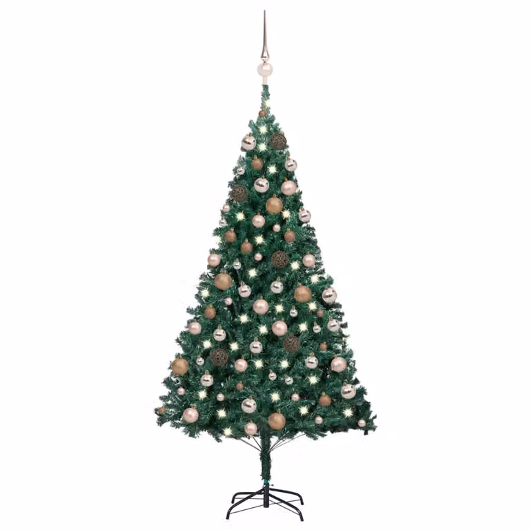 Maison Exclusive - Albero di Natale artificiale con luci e palline, verde, 150 cm
