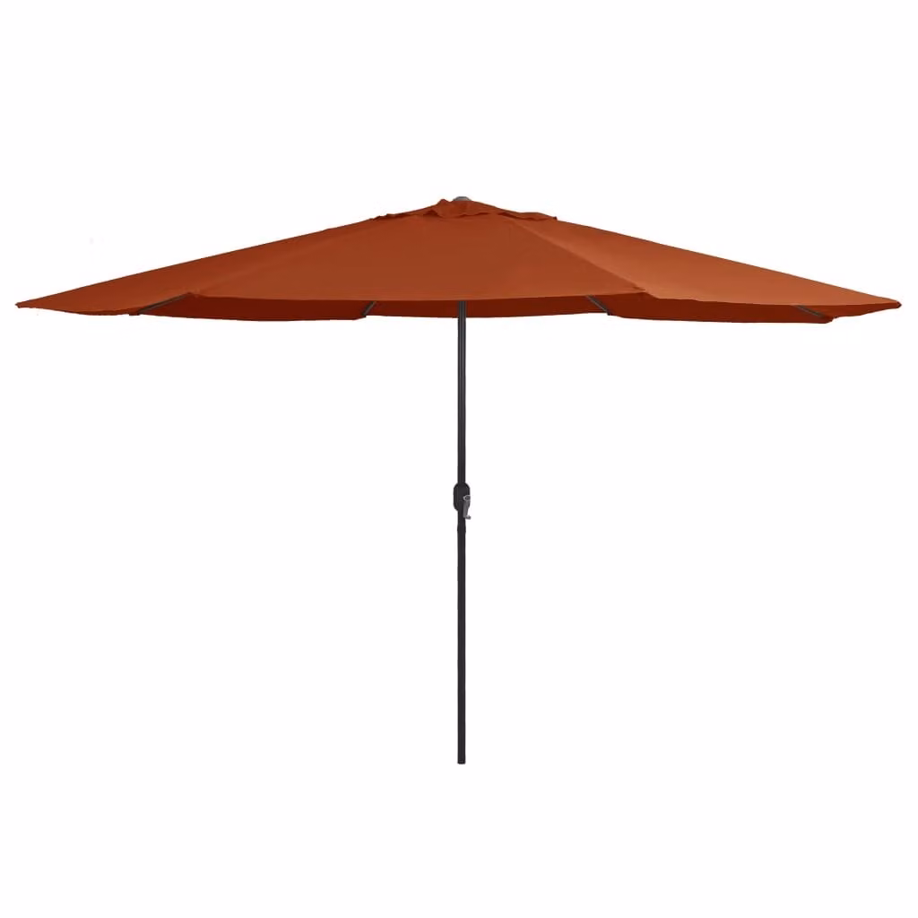 The Living Store Ombrellone con asta in metallo 400 cm rosso terracotta