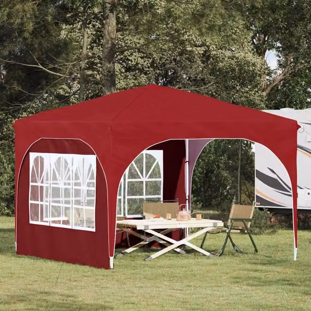 Gazebo a pop-up per feste DESIGN IN, colore rosso, L/P/H: 290 x 290 x 245 cm