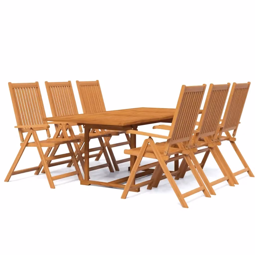 Set da pranzo da giardino vidaXL in legno di acacia oliato marrone, 7 pezzi – 2