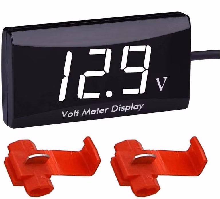Misuratore di tensione digitale da 12V con LED, impermeabile, confezione singola