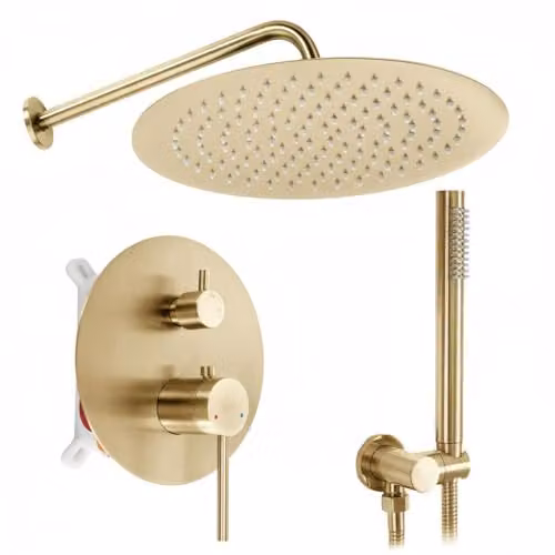 Rea - Set Doccia Da Incasso Oro Spazzolato Js-7029Bg, + Box, 25X40X18Cm