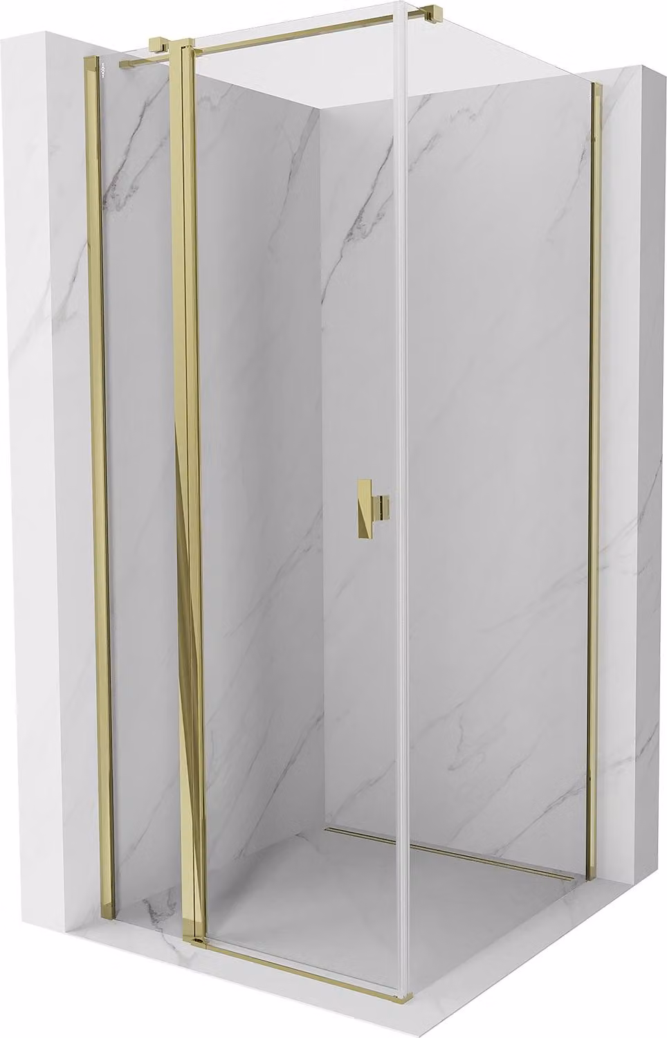 Mexen Mist T cabina doccia battente 75 x 75 cm, trasparente, oro - 8A4T-075-075-50-00