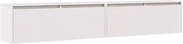Set di 2 pensili da cucina DESIGN IN in legno massello di pino bianchi L: 100 cm, P: 30 cm, H: 35 cm
