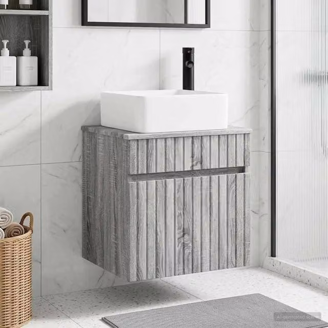 Mobile lavabo da parete Sonoma grigio 49 x 41 x 63 cm 890568