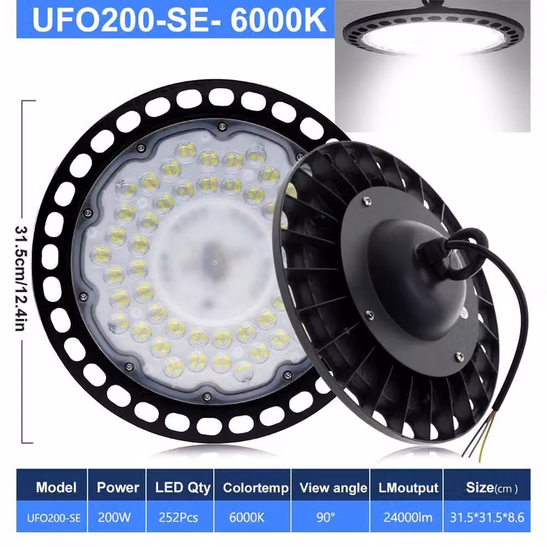 Proiettore LED - Lampada da esterno da 200 W - Impermeabile IP65 - 100–277 V CA - Corpo in alluminio - Bianco freddo