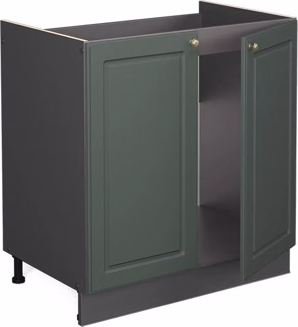 Mobile lavello cucina Fame-Line Verde-oro rustico/Antracite 80 cm, PL Rovere Vicco