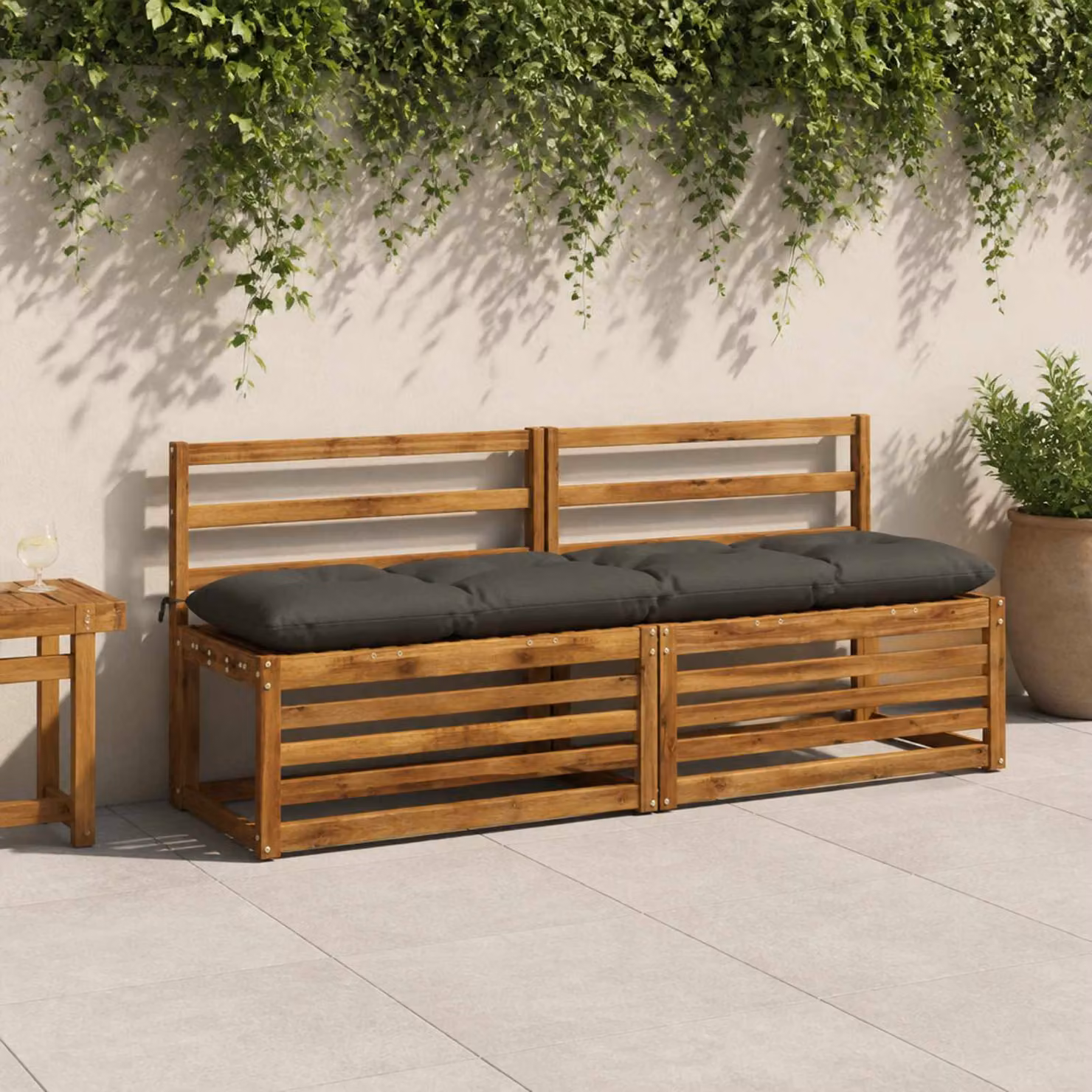 vidaXL Cuscino per panchina VIANEN 100% Poliestere Antracite