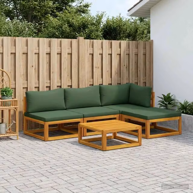 Set di divani 5 pz Naturale Legno di Acacia Massello 3417247