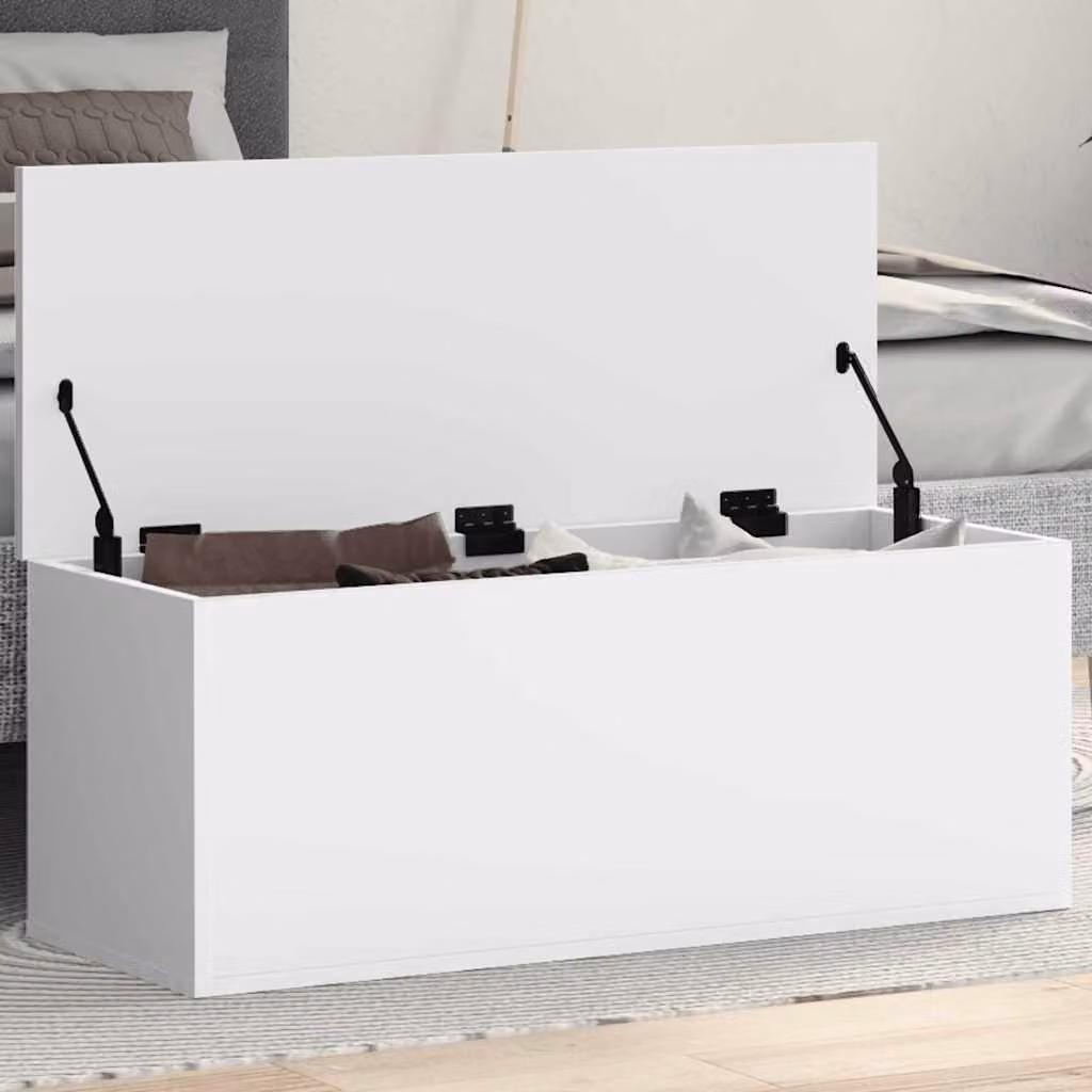 vidaXL Contenitore Portaoggetti Bianco in MDF L 90 x P 35 x H 35 cm