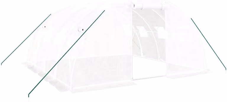 Serra con struttura in acciaio bianca 16 m² 4x4x2 m