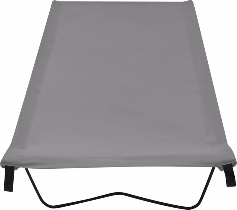 Lettino da Campeggio 180x60x19cm Tessuto Oxford e Acciaio Grigio