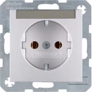 Berker 47501404 Presa SCHUKO con pannello di etichettatura in alluminio opaco Berker B.7