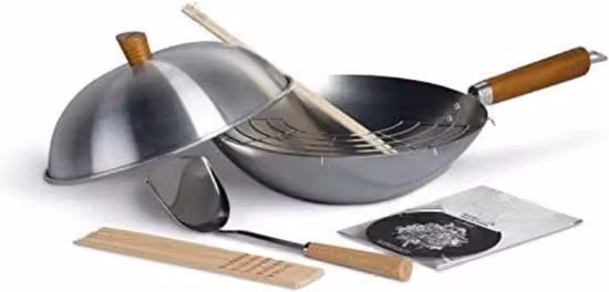 Pentola Wok con Coperchio - 31CM