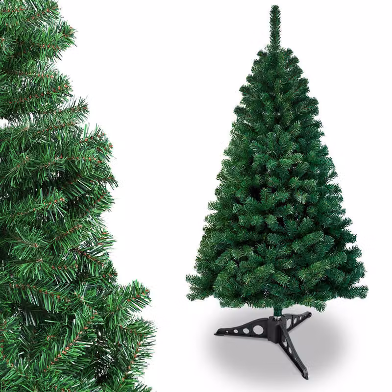 Jayseuw 120cm albero di Natale artificiale, albero di Natale con supporto, albero di Natale 220 punte aghi in PVC, albero di Natale artificiale sistema pieghevole verde