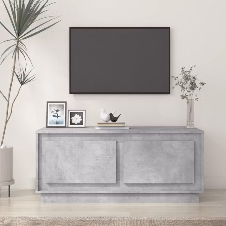 The Living Store tavolino in cemento grigio 102x50x44 cm materiale a base di legno