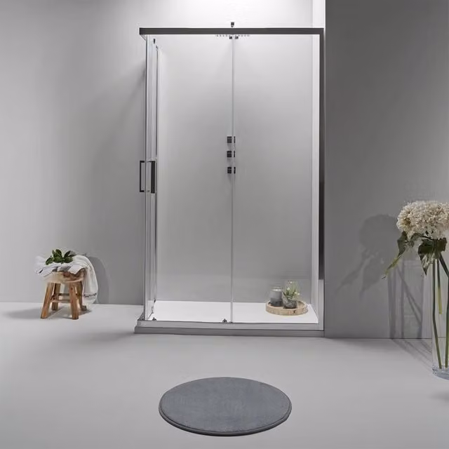 Box Doccia Angolare Elite con Vetro Trasparente e Apertura Scorrevolle L: 100 cm, P: 70 cm, H: 190 cm