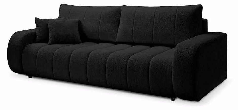 Divano angolare con funzione letto, modello Baloa, colore Onyx