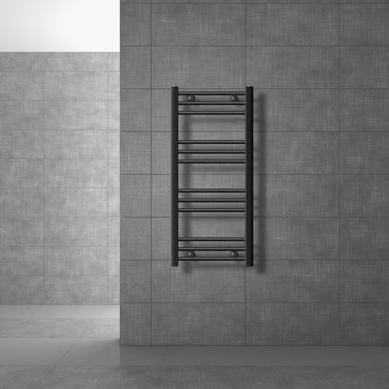 LuxeBath radiatore bagno Sahara, 400x800 mm, antracite, diritto con attacco laterale, senza elemento riscaldante