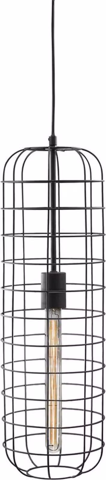 Lampada a sospensione, metallo, filo metallico, nero, 65 cm