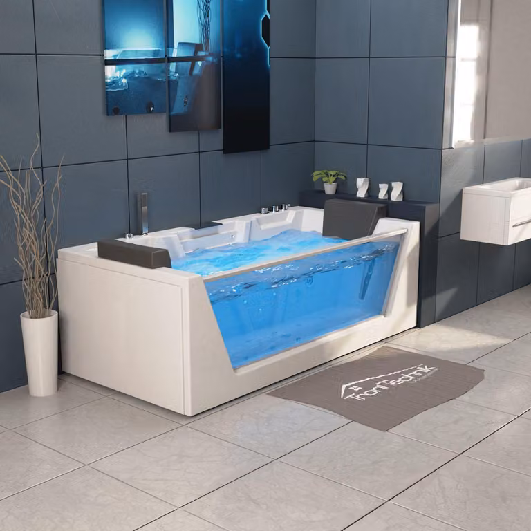 Vasca idromassaggio TroniTechnik MYKONOS, dimensioni 180 cm x 88 cm, con riscaldamento, getti a cascata, idromassaggio e cromoterapia