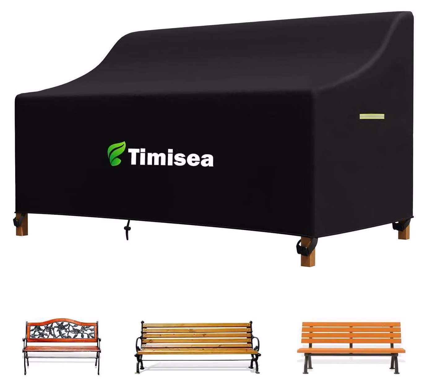 Copertura per panchina da giardino, dimensioni 165x67x65/91 cm, tessuto Oxford 600D, impermeabile, resistente al vento, colore nero