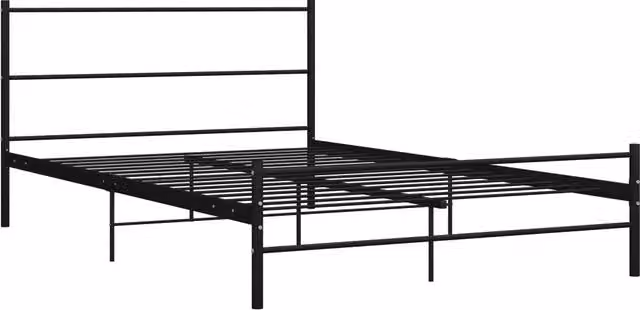 Letto matrimoniale per adulti in metallo nero con design minimalista L/P/H: 200 x 120 x 84 cm