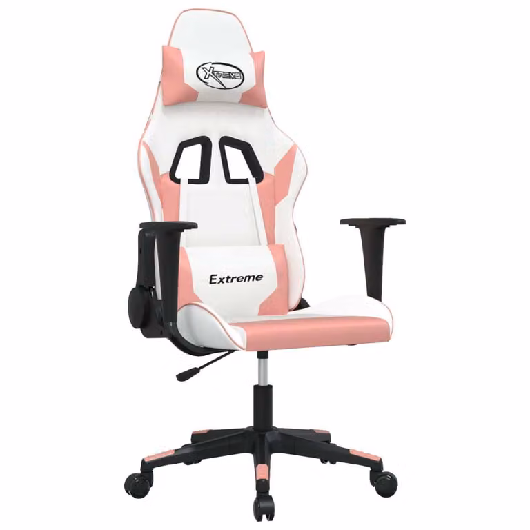 Sedia da Gaming Bianco e Rosa in Pelle finta