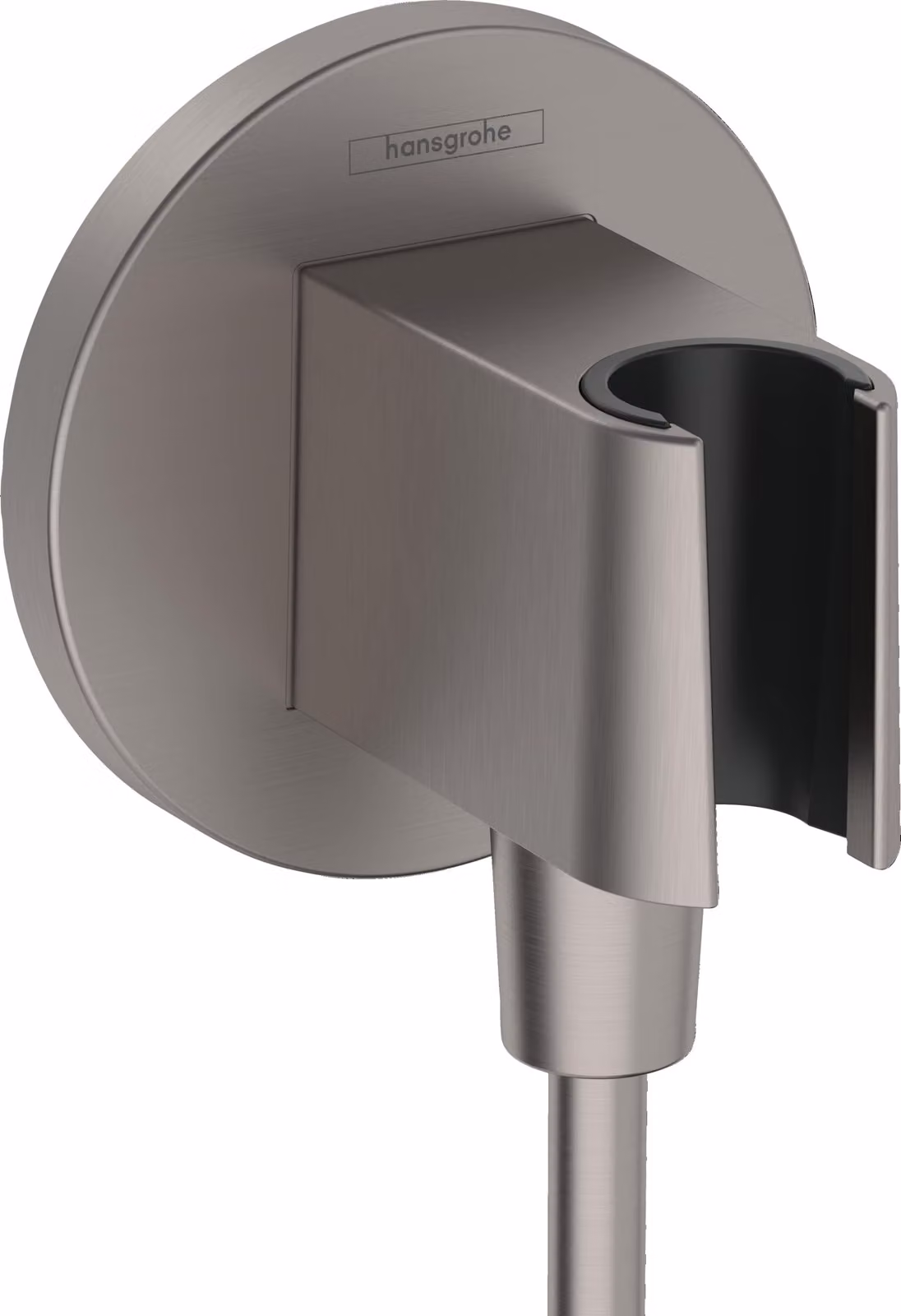 Raccordo per doccia con supporto per soffione FixFit S, nero cromato