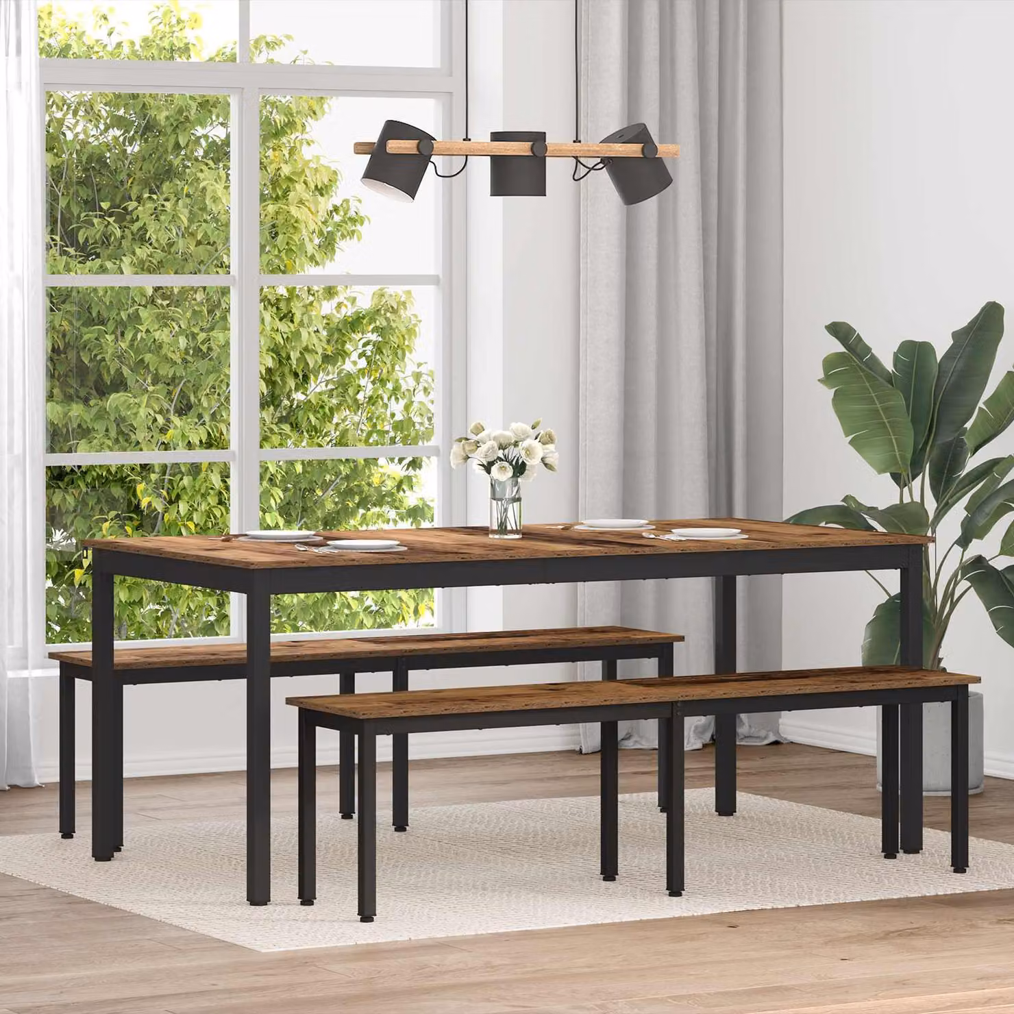 Maison Exclusive - Tavolo da pranzo, dimensioni 180 x 90 x 75 cm, realizzato in materiale composito di legno, forma rettangolare