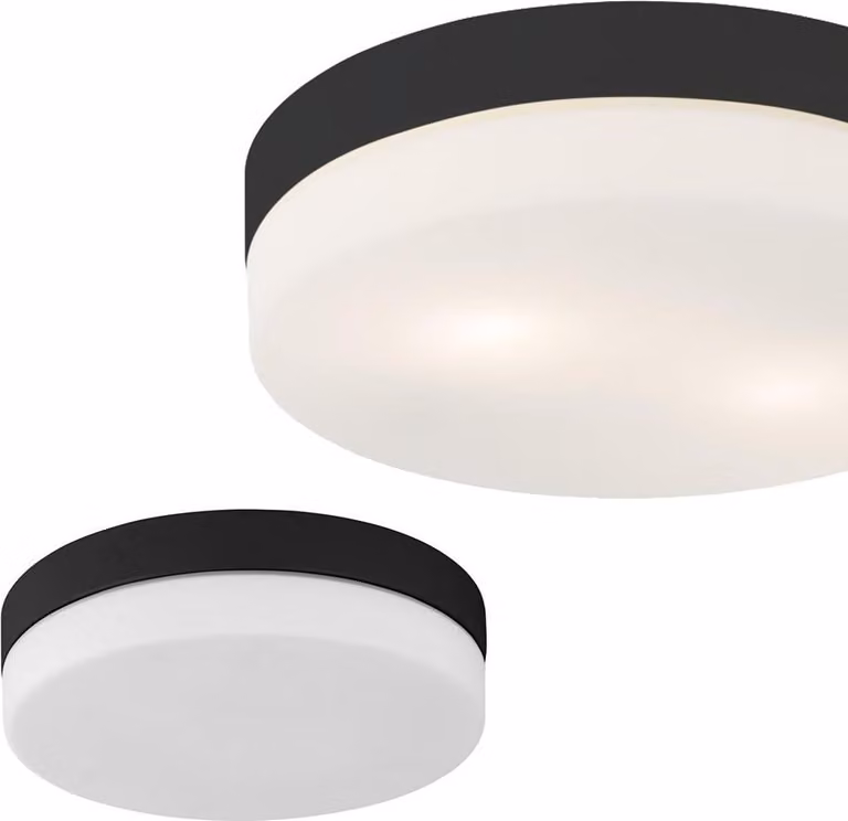 Plafoniera rotonda PORI bianco-nera 2xE27x40W in metallo, dimensioni: 7,5x29x29 cm, IP44, TK-Lighting