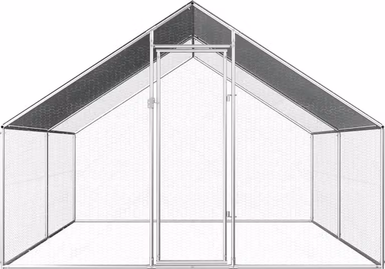 Gabbia per Polli da Esterno 2,75x4x1,92m in Acciaio Zincato