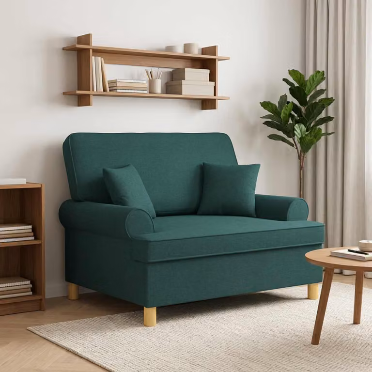 Poltrona relax XXL vidaXL Verde con cuscini in tessuto e struttura mista