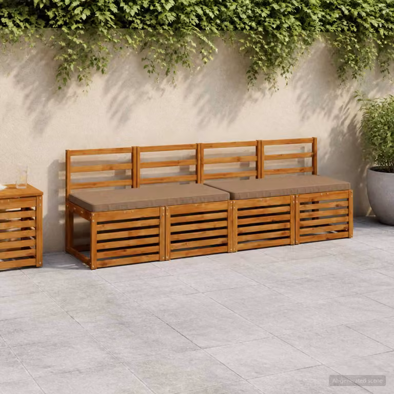 Set di 2 cuscini per panchina vidaXL VUGHT in poliestere con imbottitura in schiuma, resistenti ai raggi UV e lavabili, disponibili in beige o marrone