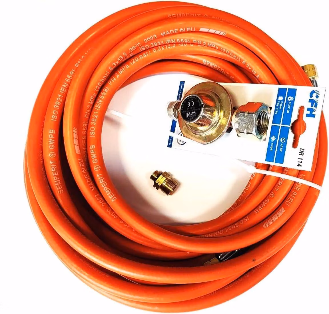 Adattatore per gas Zatech 7/16" filettatura US MAPP x 3/8" filettatura sinistrorsa per collegamento a cannello per saldatura US con tubo del gas e riduttore di pressione
