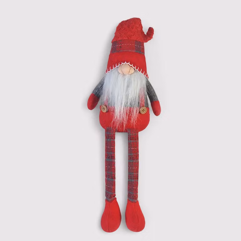 Gnomo di Natale fermaporta e decorativo con gambe lunghe
