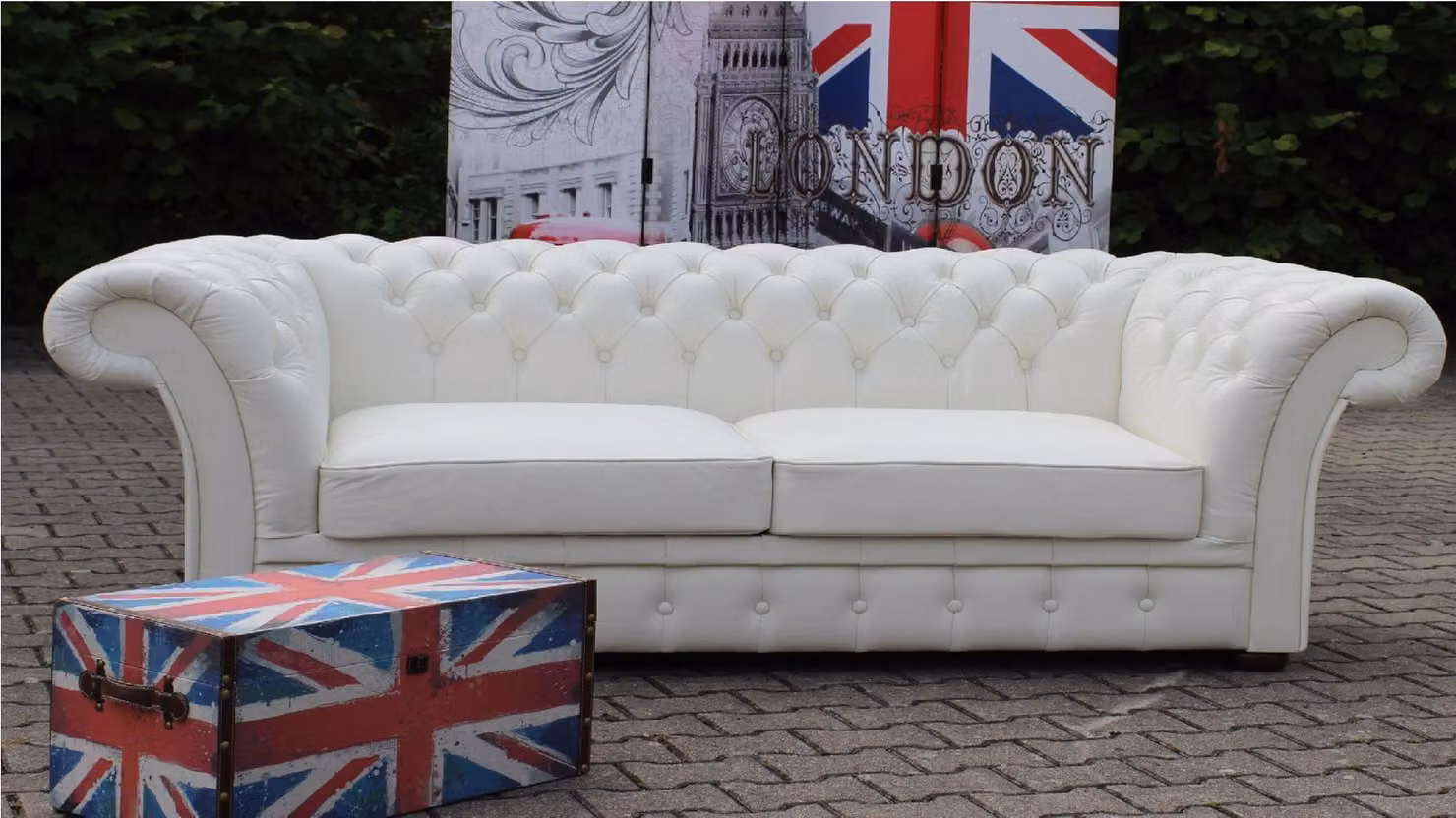 Chesterfield Sofa 3 Sitzer Polster Napalon Leder Couch Garnitur